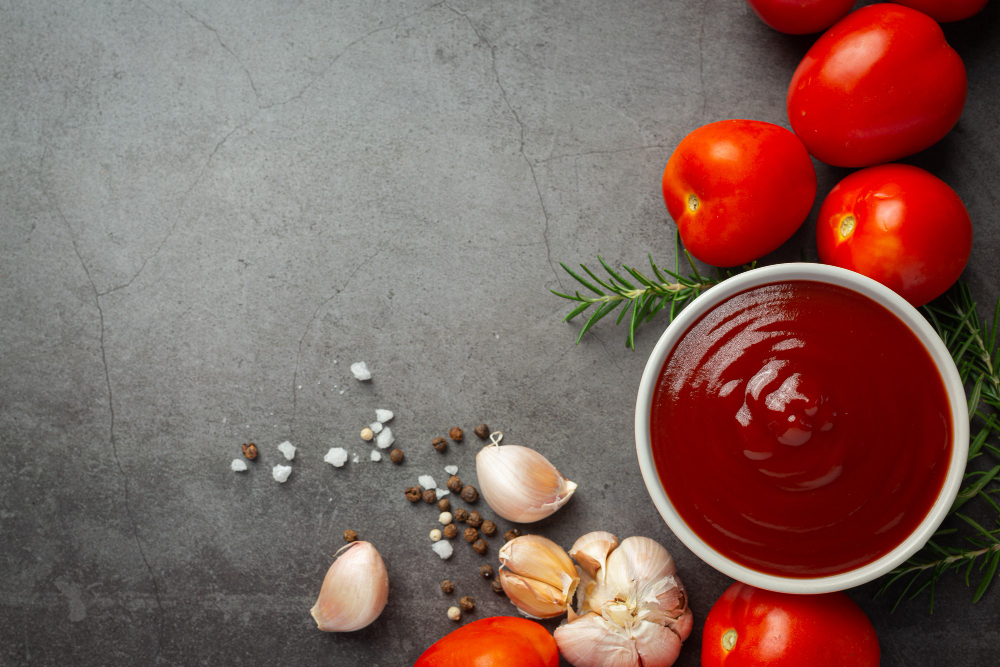 ketchup tomato sauce with fresh tomato